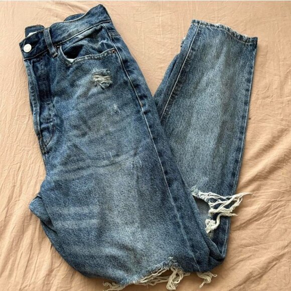 PacSun Women's Blue and Navy Jeans - Picture 2 of 6